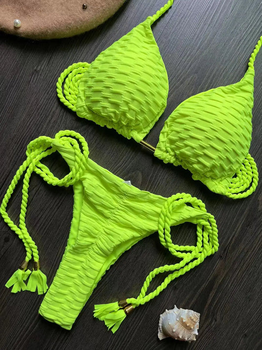 2025 Sexy Bikini Set - Push Up Thong Swimwear.