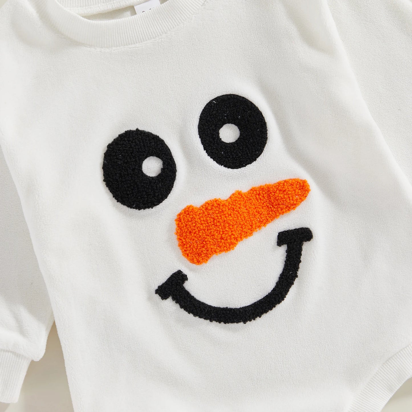 Christmas Snowman Embroidered Baby Bodysuit