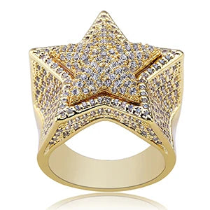 S925 Moissanite Five Star Men's Ring - Luxury Jewelry.