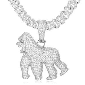 Luxury S925 Moissanite Orangutan Pendant Necklace.