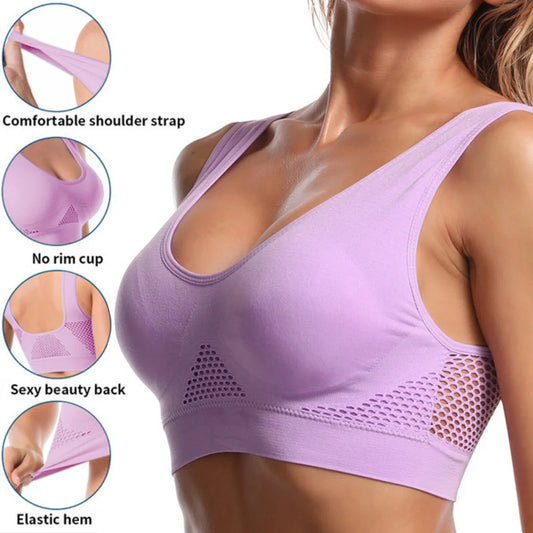 Seamless Mesh Women's Sports Bra - Chic & Comfy