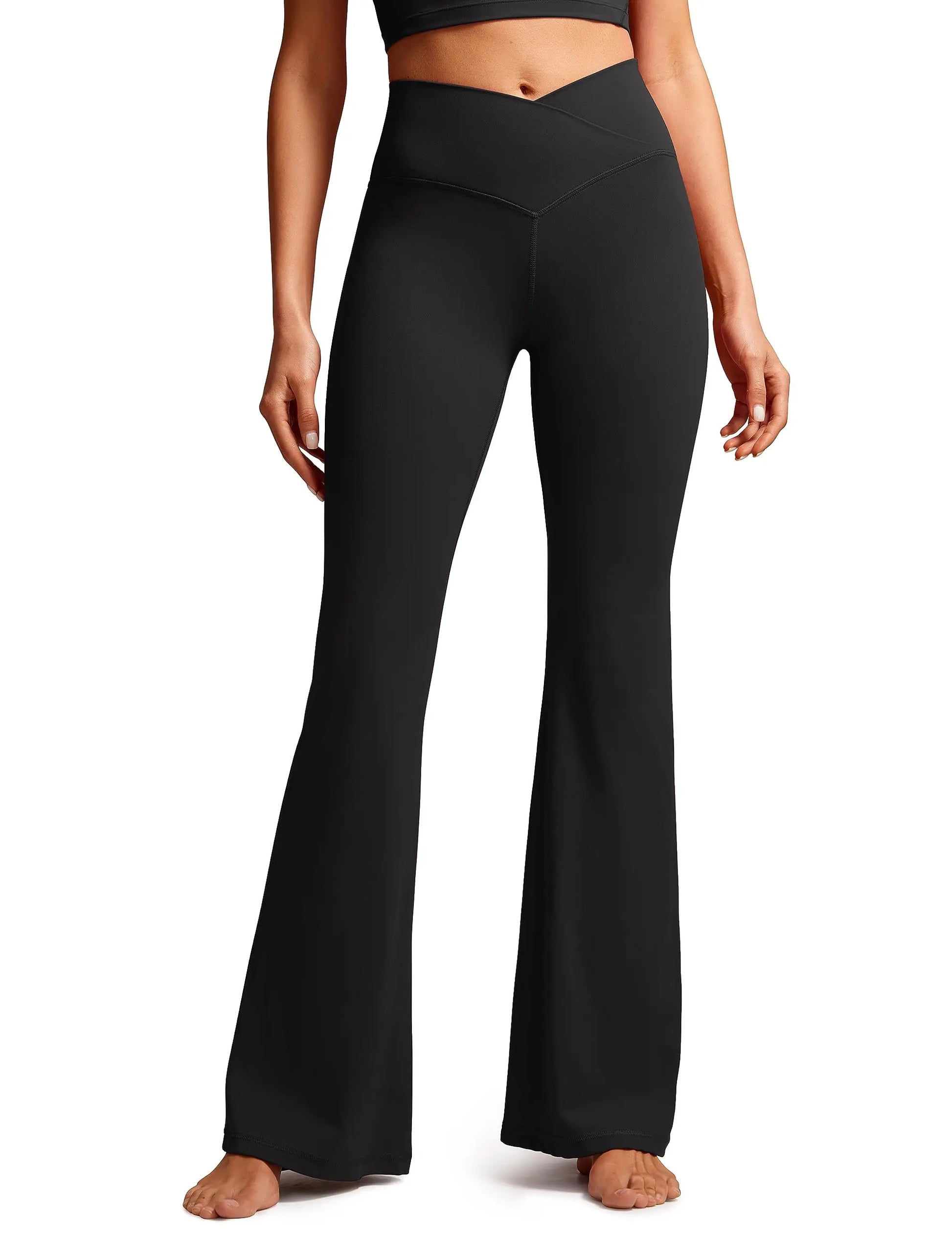 Women's Trendy Crossover Flare Leggings - High Waist.