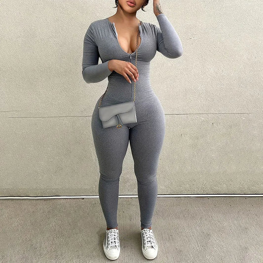 Trendy Women's Sexy Bodycon Sports Jumpsuit.