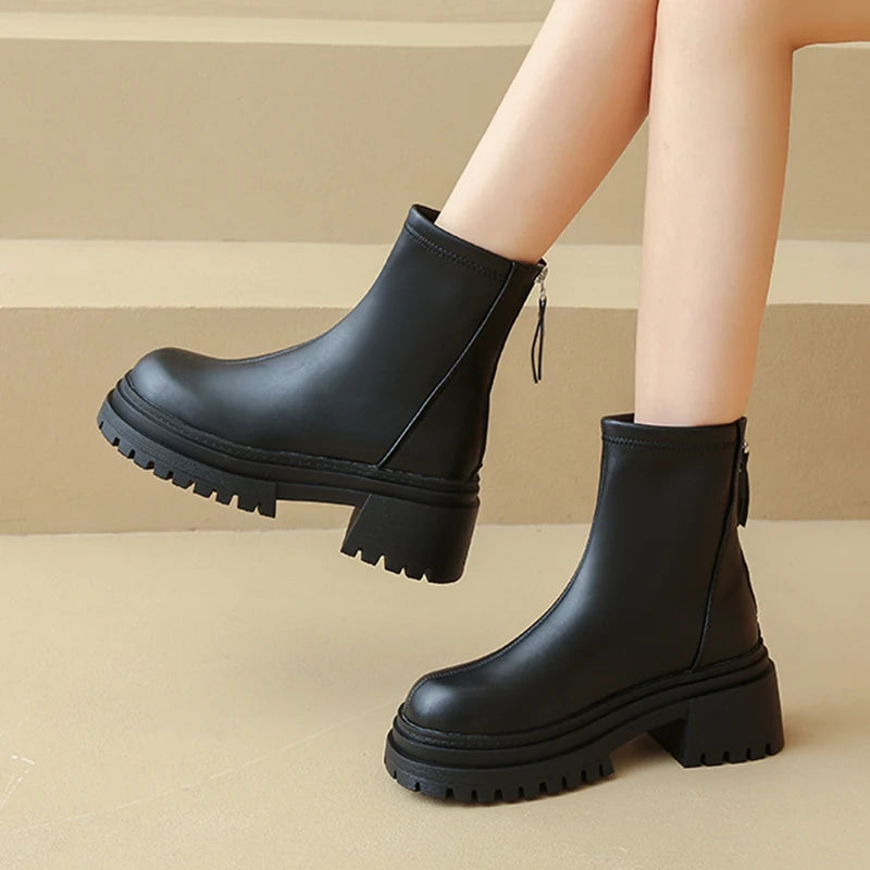 2025 Chunky Platform Ankle Boots for Women