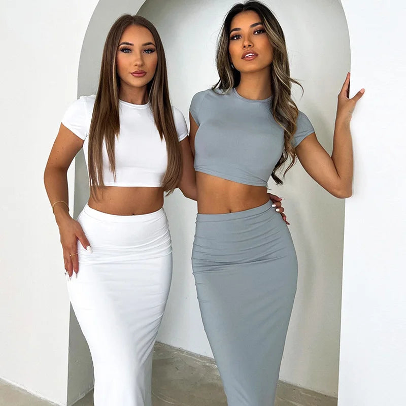 Trendy Women 2 Piece Matching Skirt Set.