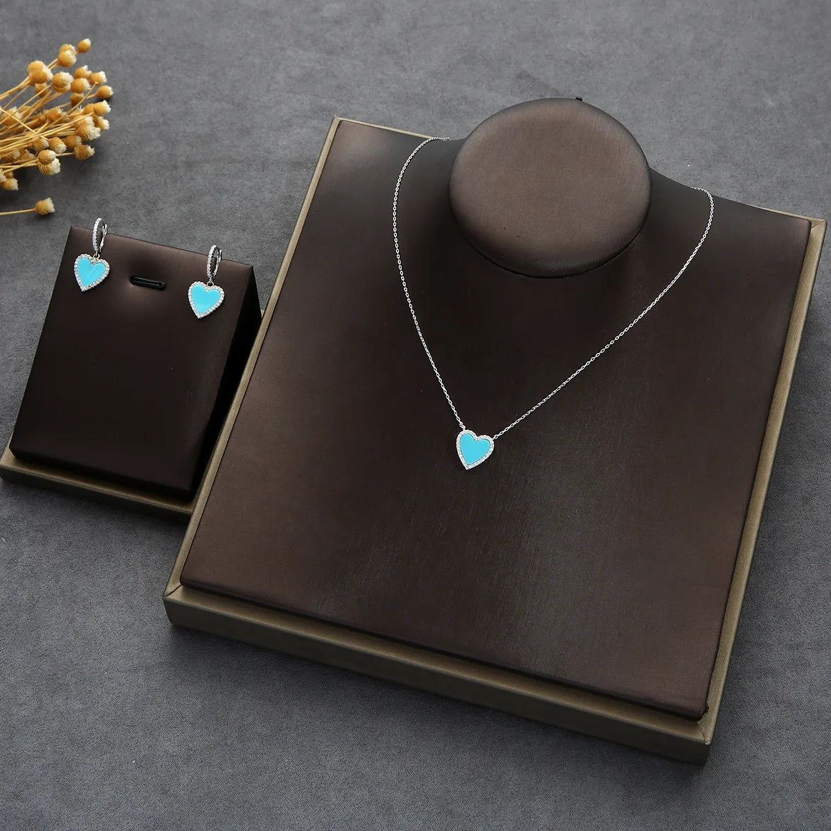 Natural Fritillaria Heart Necklace for Women.