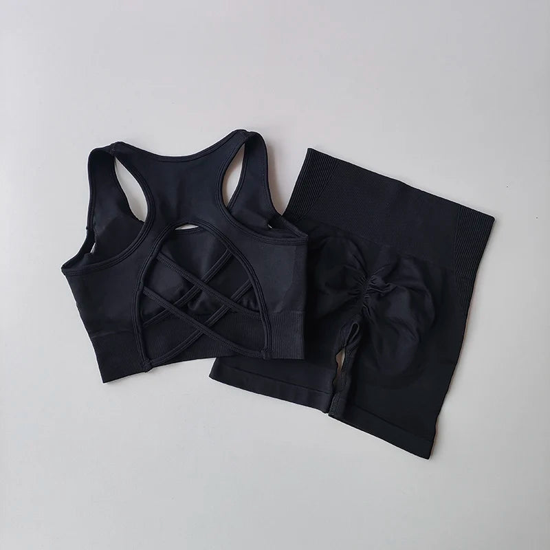 2 PCS Women’s Seamless Yoga Set - Trending Workout Suit.