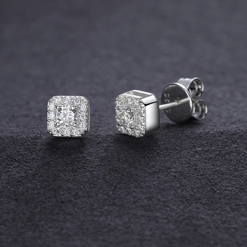 Dazzling 100% 925 Silver Moissanite Heart Earrings.