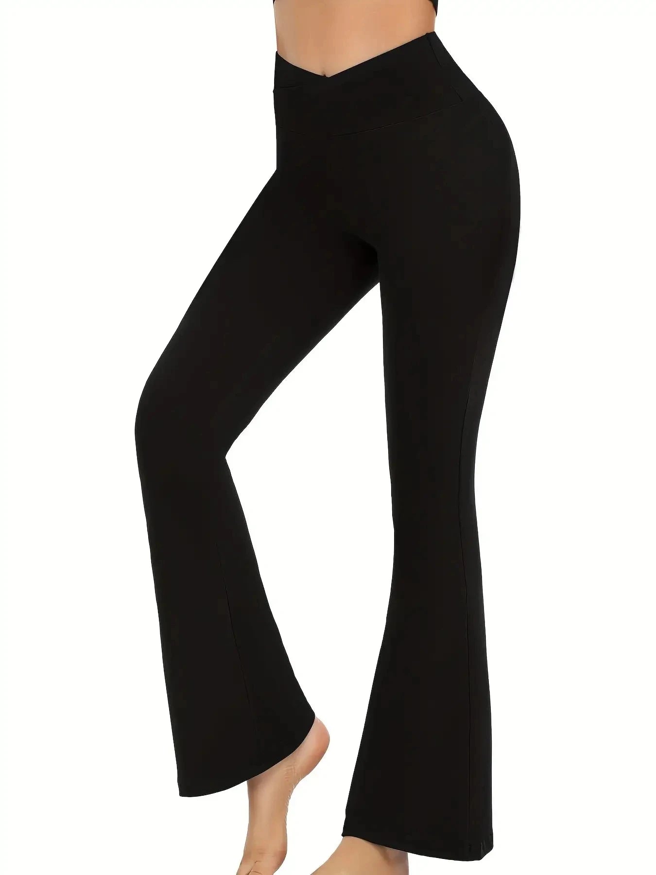 Women's Trendy Crossover Flare Leggings - High Waist.