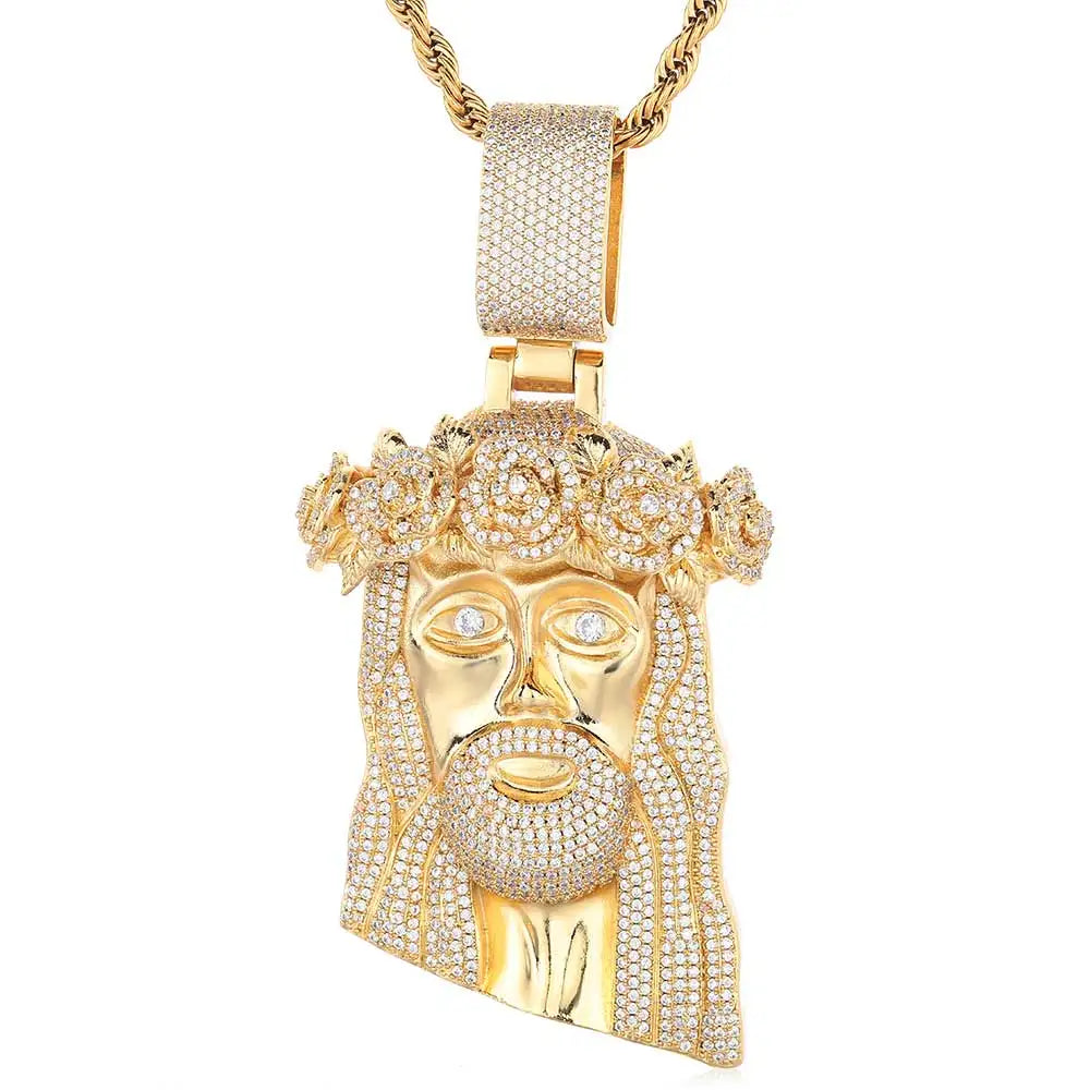 Iced Out Diamond Jesus Pendant - Luxury Hip Hop Jewelry.