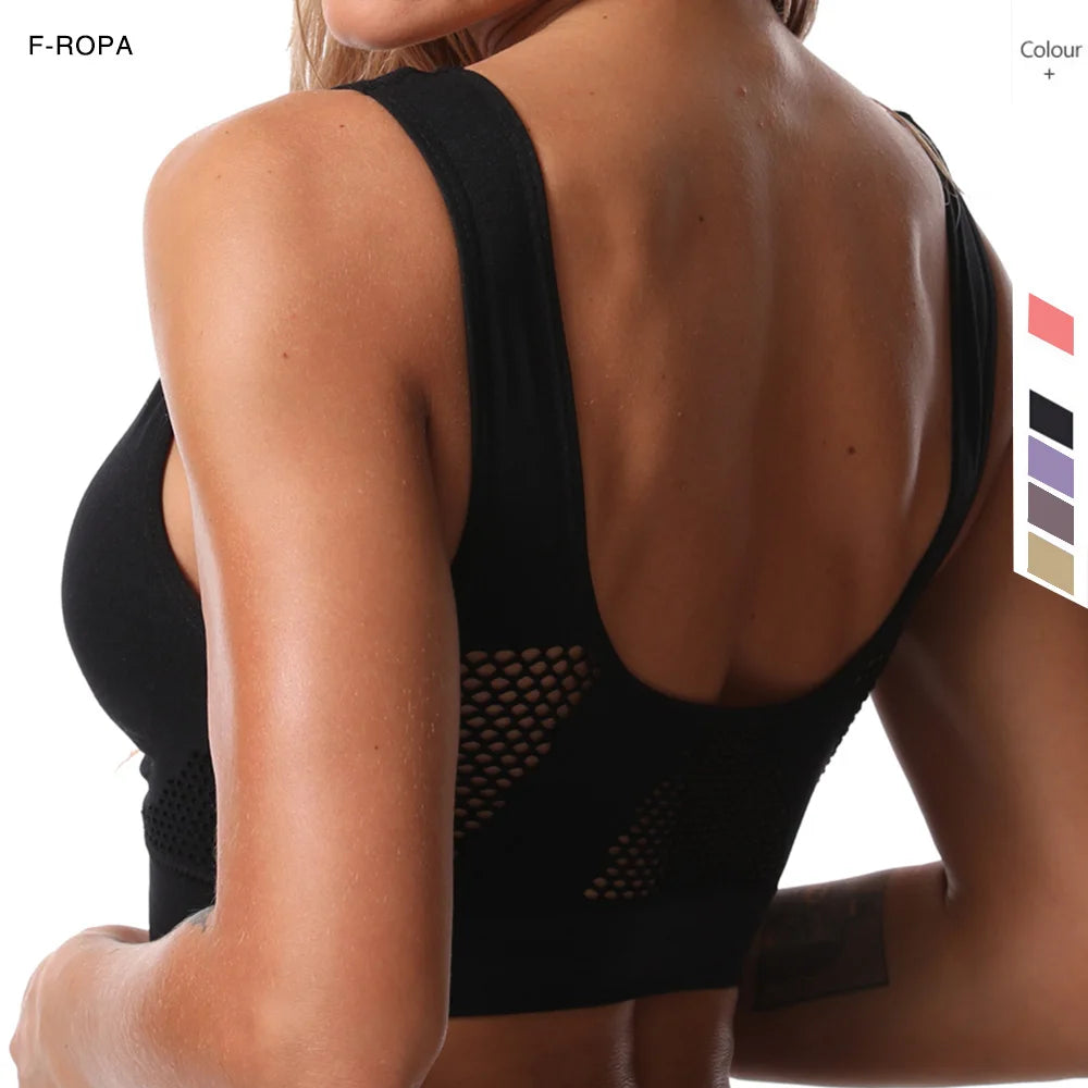 Seamless Mesh Women's Sports Bra - Chic & Comfy.