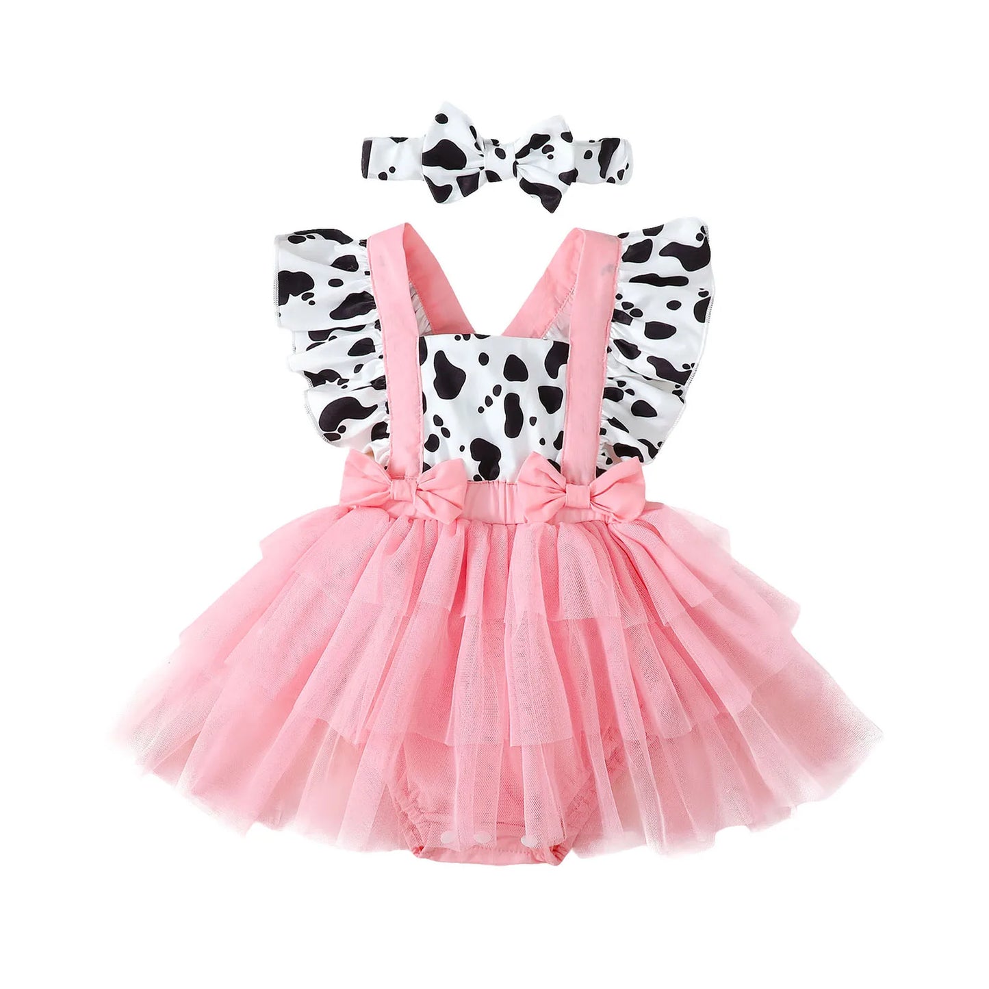 Bowknot Baby Girls Romper Dress with Headband