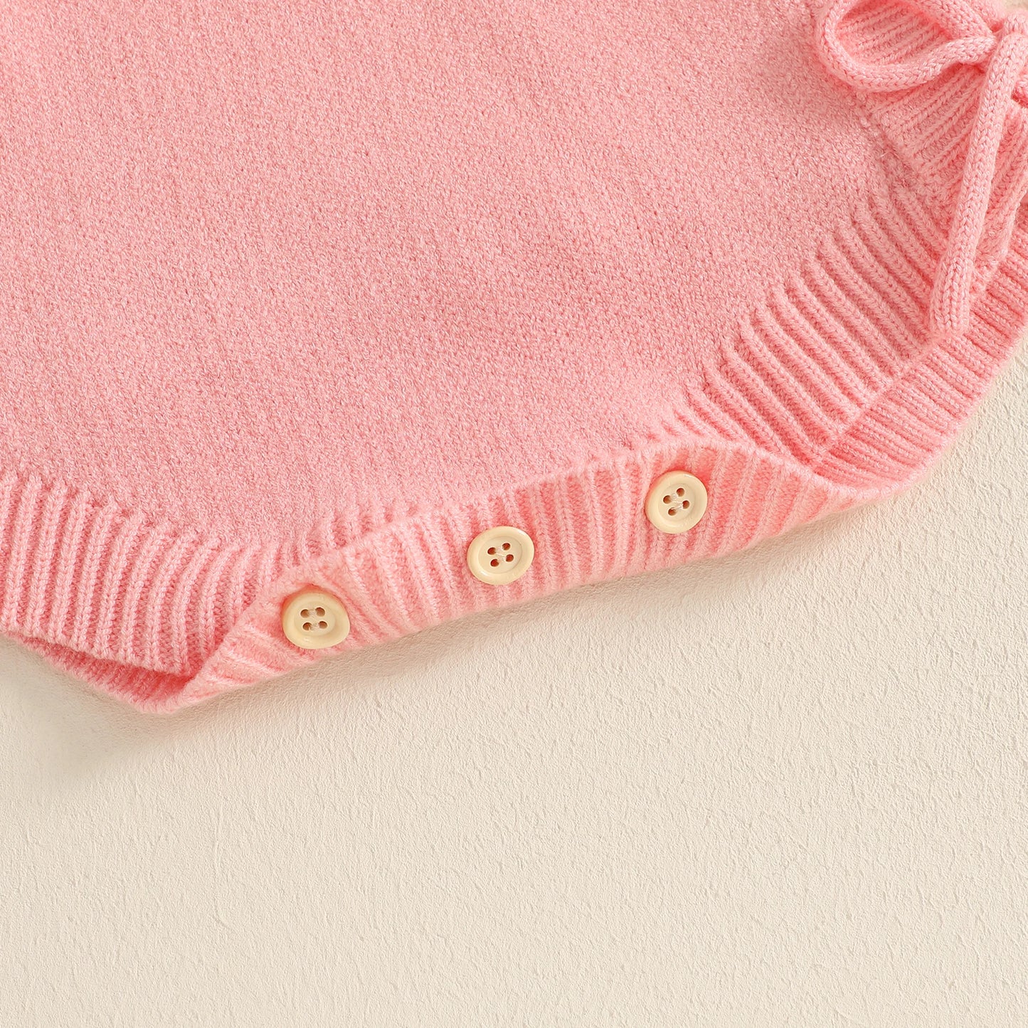 Soft Knitted Newborn Baby Sweater Rompers with Letter Embroidery