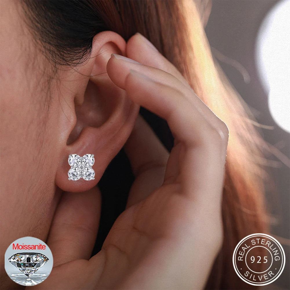 2.48ctw Moissanite Stud Earrings | 925 Sterling Silver | Unisex Fine Jewelry