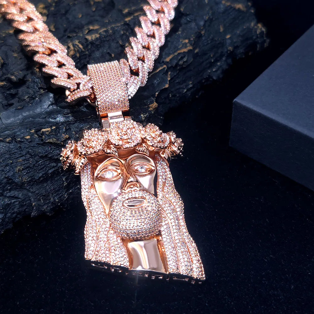 Iced Out Diamond Jesus Pendant - Luxury Hip Hop Jewelry.