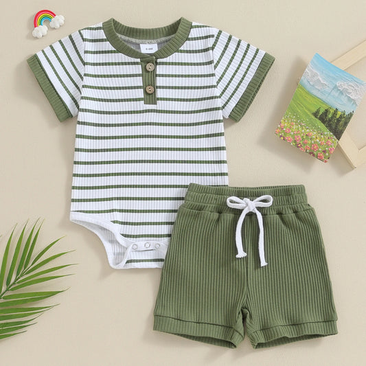 Kids Summer Striped Romper Set - Comfortable & Stylish