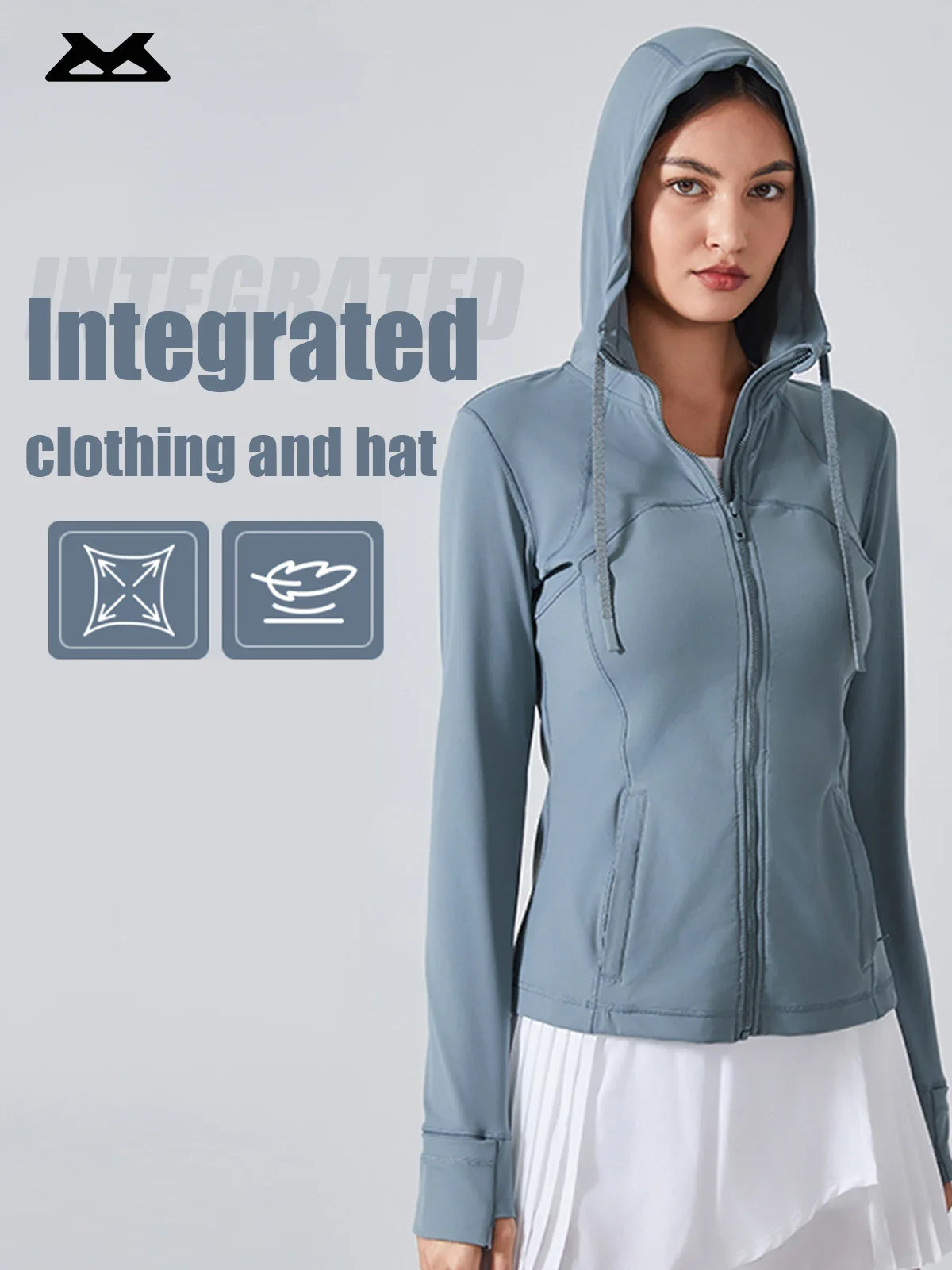 Trendy Women's Slim Fit Zip-Up Sports Hoodie Jacket.