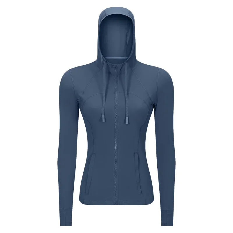 Trendy Women's Slim Fit Zip-Up Sports Hoodie Jacket.