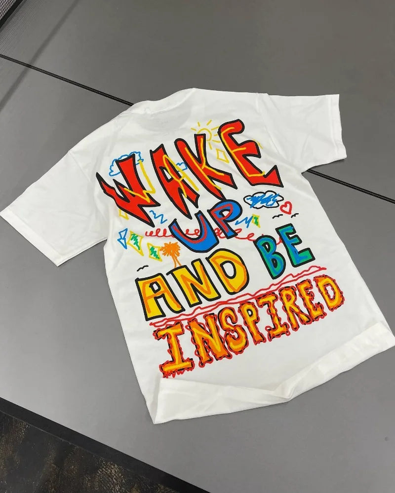 Y2K Vintage Oversized Alphabet Print T-Shirt for Men