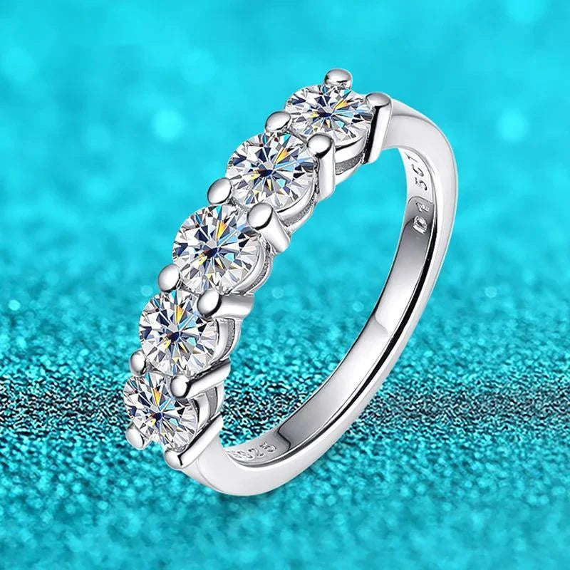 D Color VVS Moissanite Ring in S925 Sterling Silver.