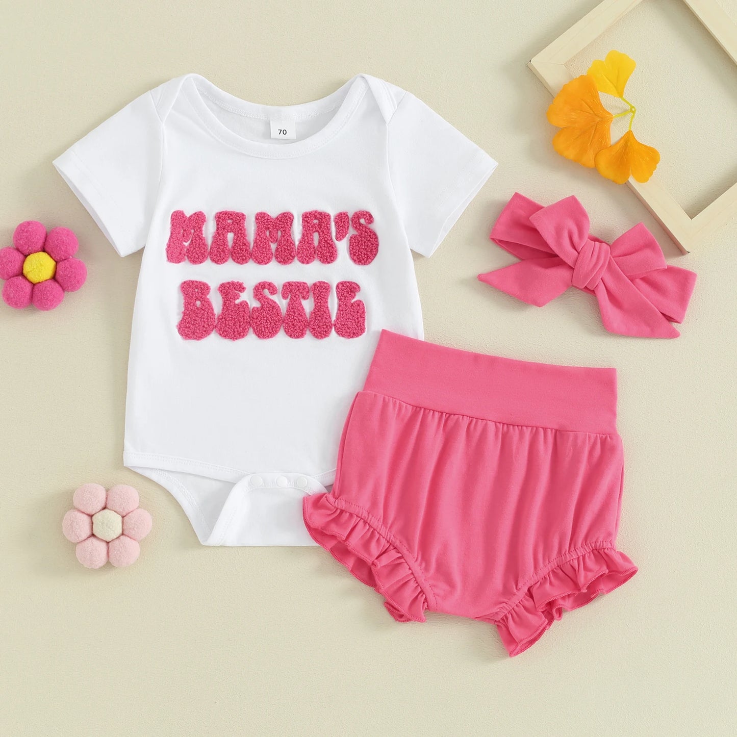 Cute Newborn Baby Girls Summer Outfit Set - 3PCS