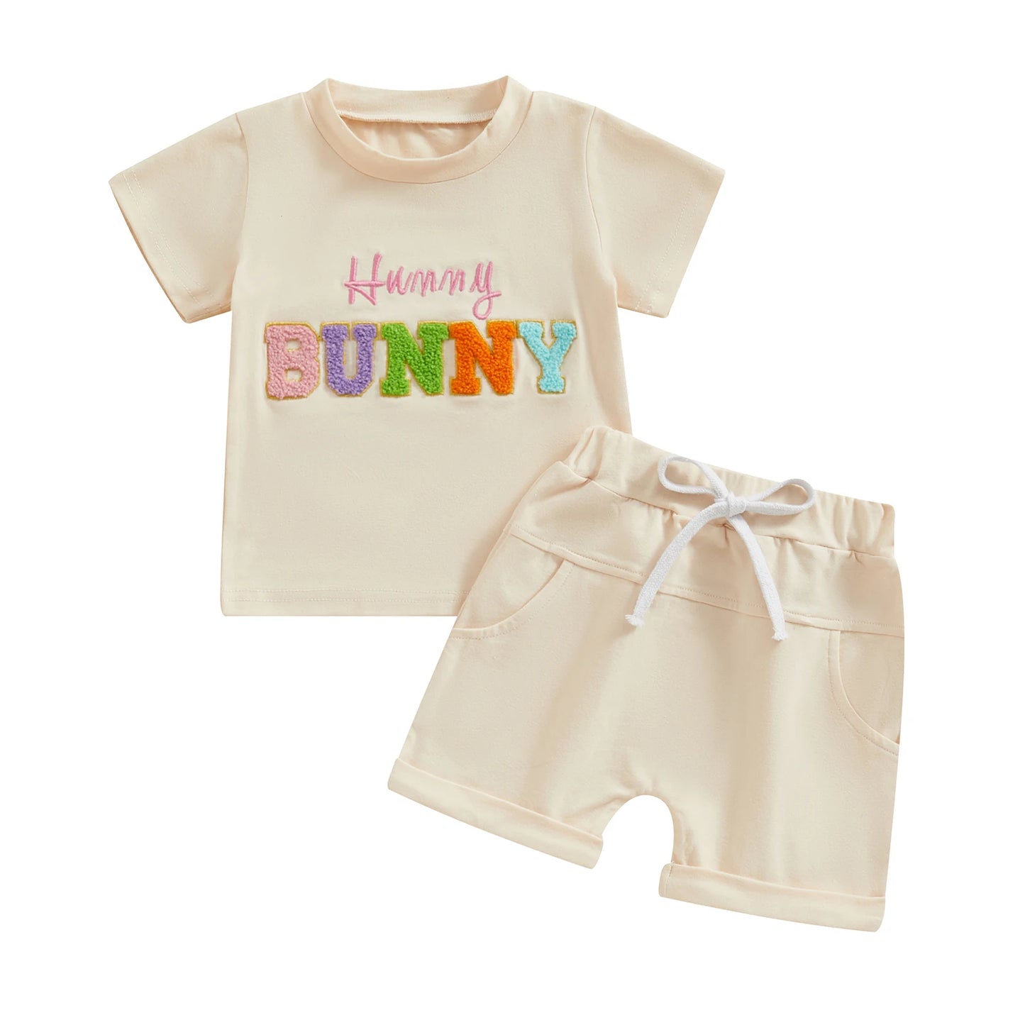 Embroidered Short Sleeve Summer Outfit for Baby Boys