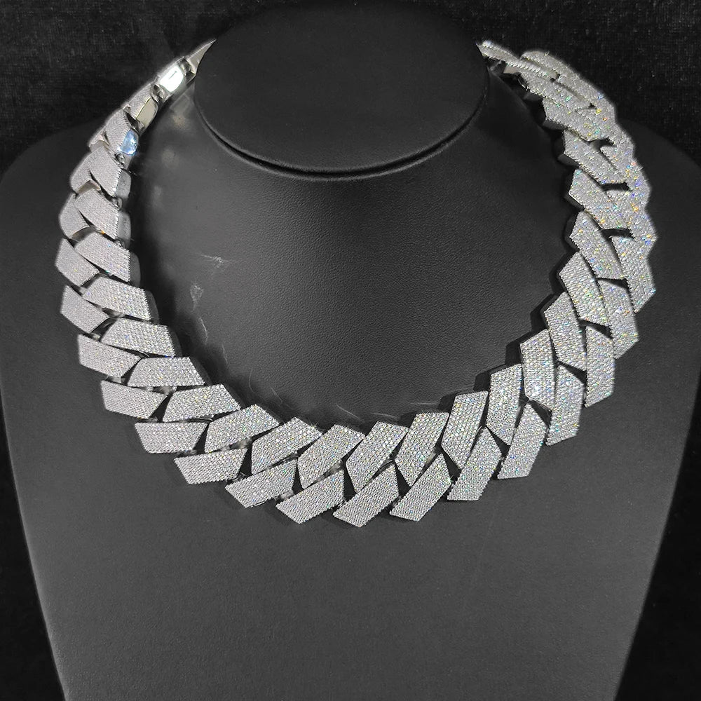 Iced-Out CZ Diamond Cuban Link Necklace - 30MM 7 Rows.