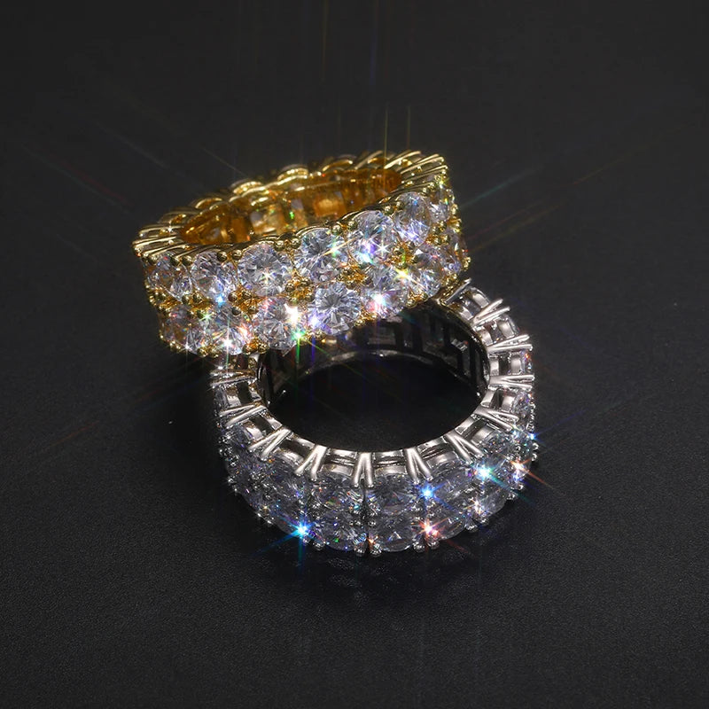 Men's Moissanite Gold Plated Cuban Ring.