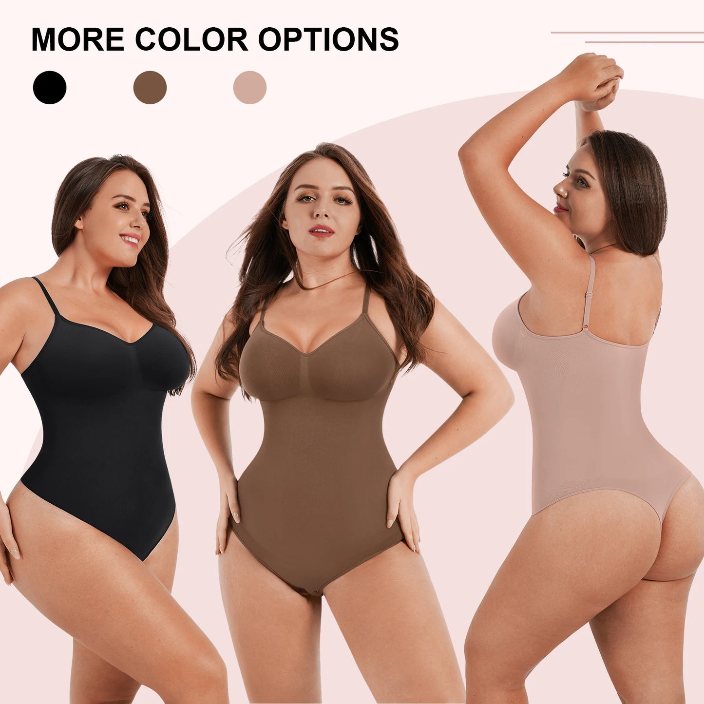 Seamless Thong Shapewear Bodysuit for Women.