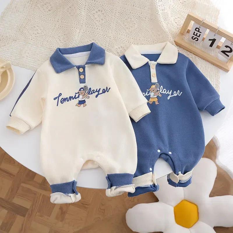 Handsome Baby Romper - Stylish Cotton Onesie for Newborns