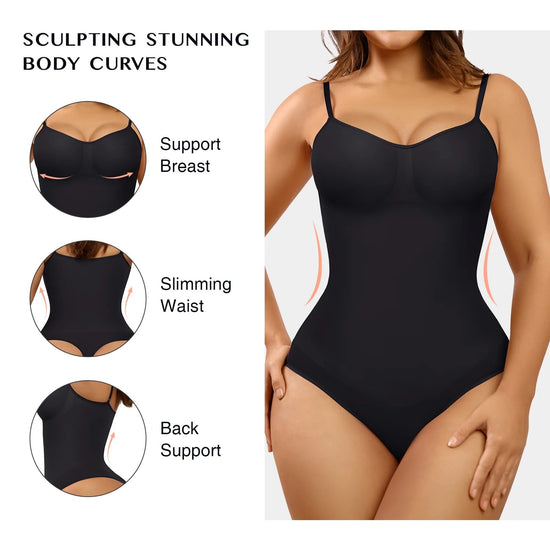 Seamless Thong Shapewear Bodysuit for Women.